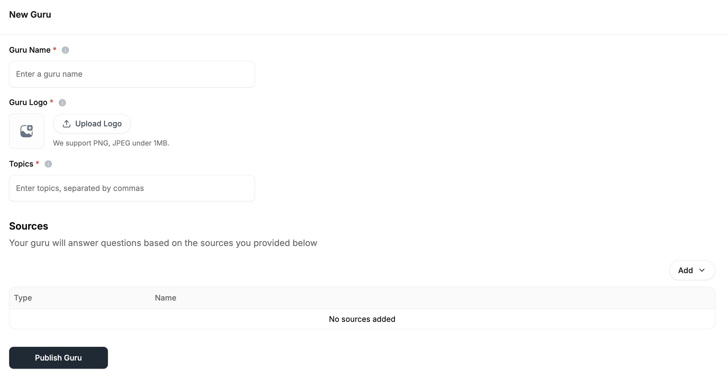 Configure Guru Settings