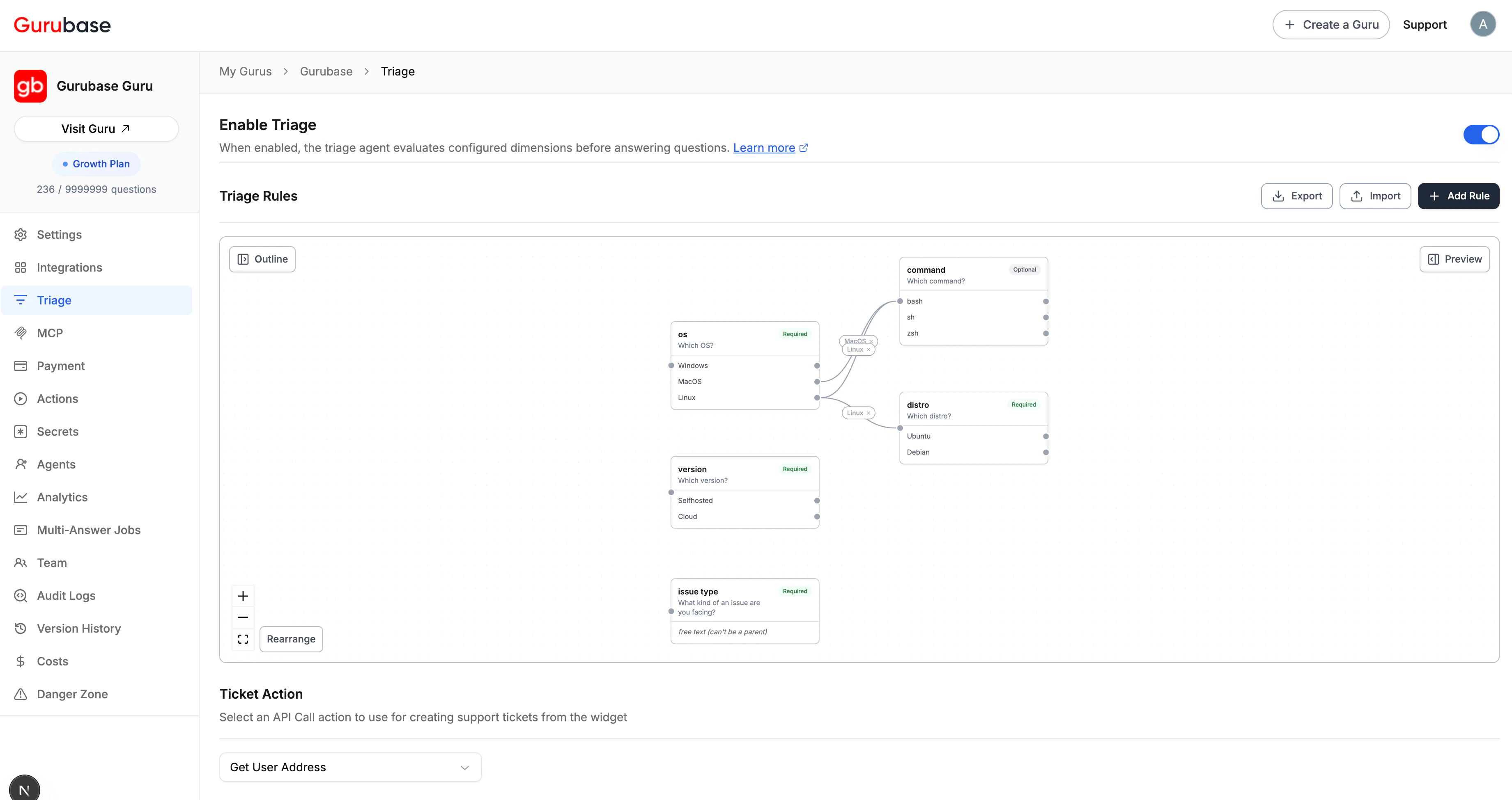 Enable Triage Toggle