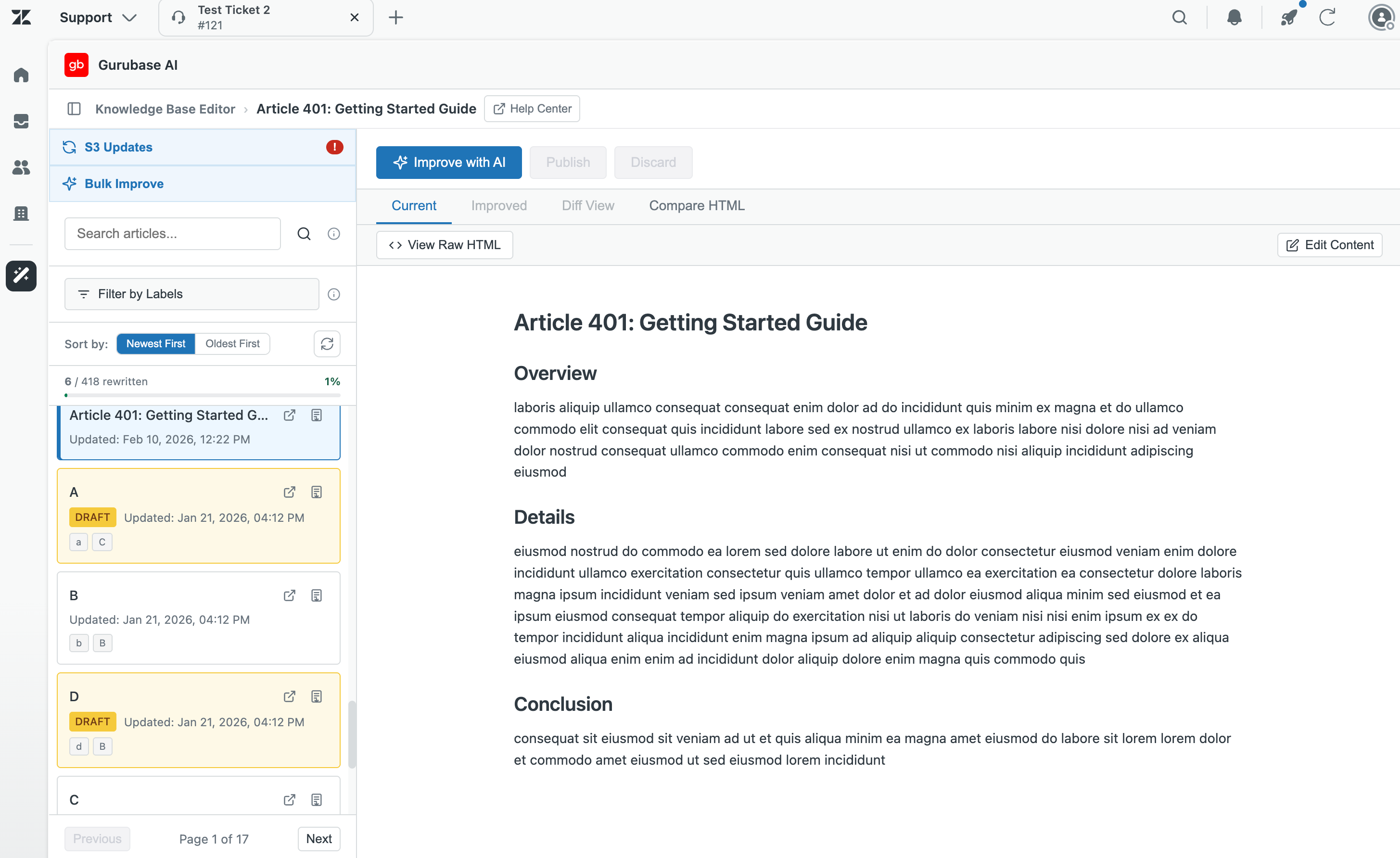 Gurubase Knowledge Base Editor