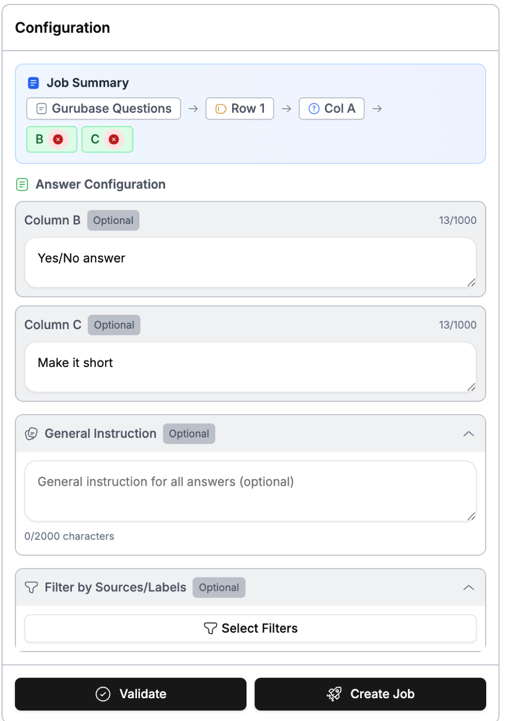 Answer Configuration