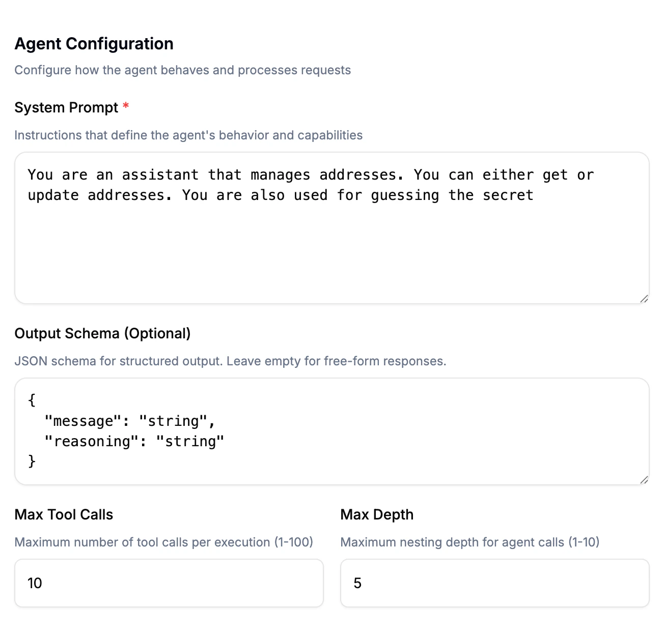 Agent Configuration