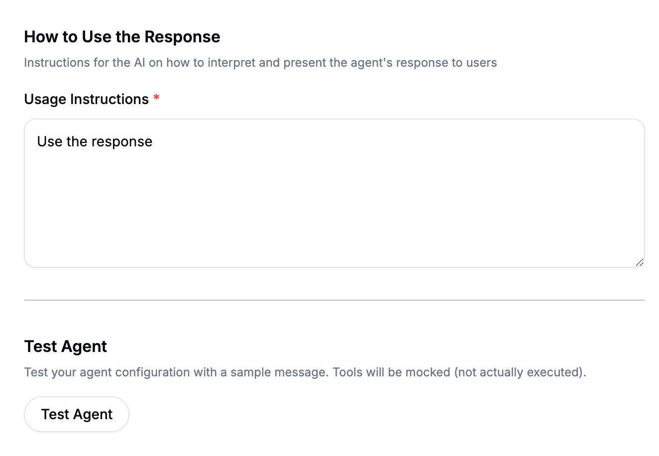 Usage Instructions Configuration