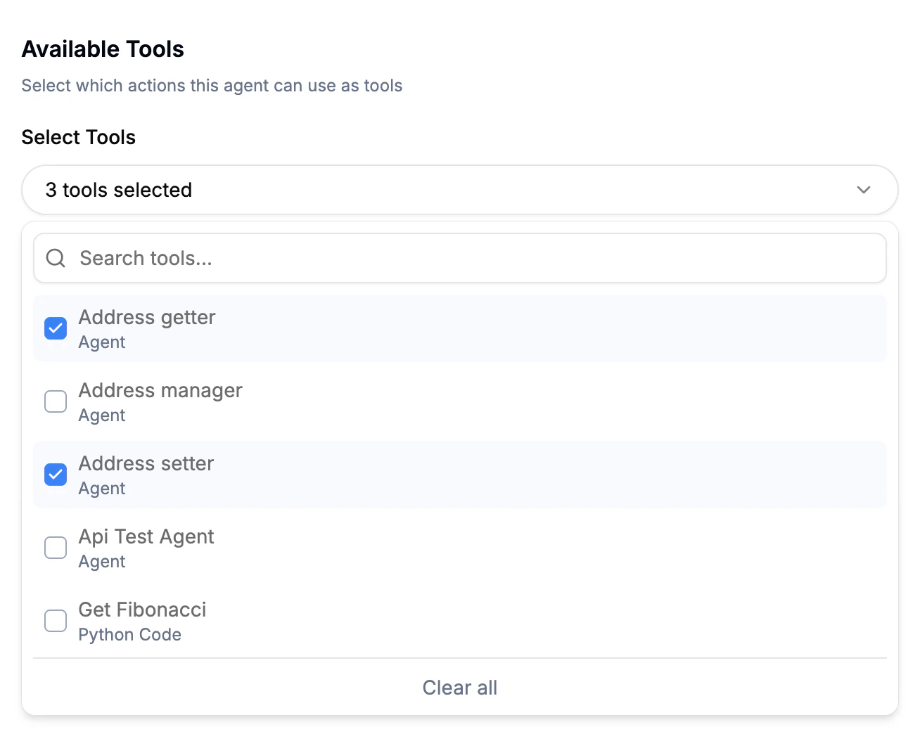 Available Tools