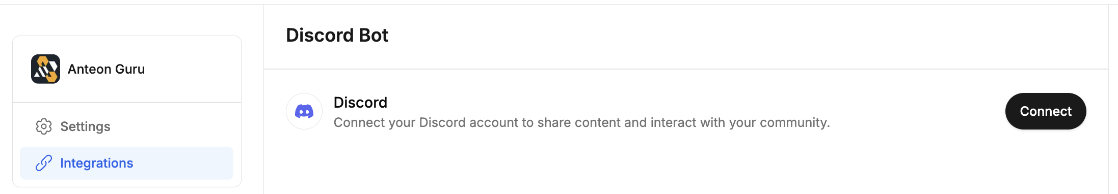 Gurubase discord integration page