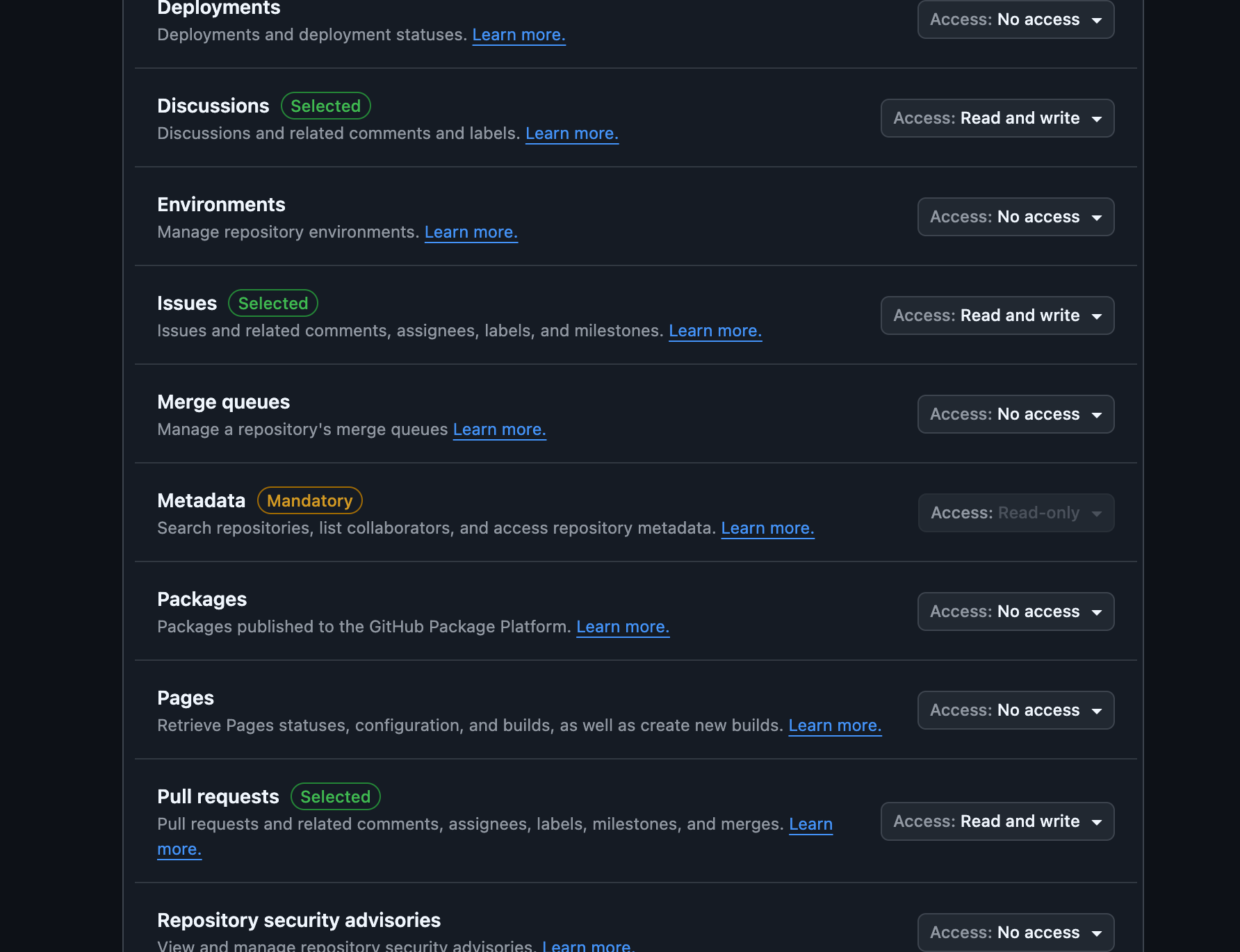 GitHub Permissions