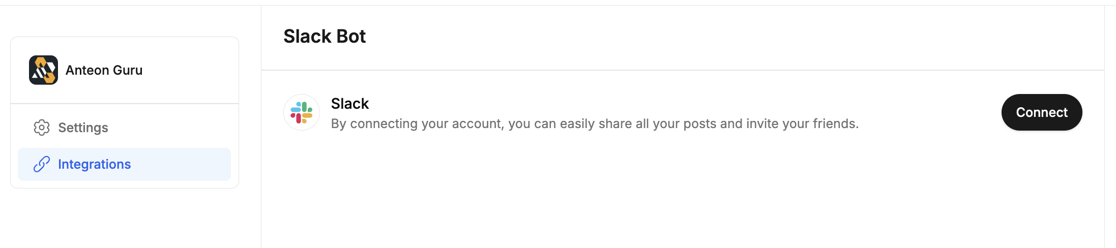 Gurubase slack integration page