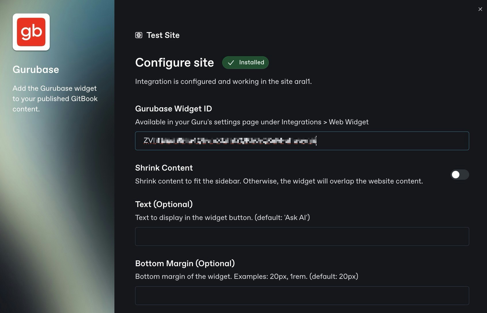GitBook Integration Configuration