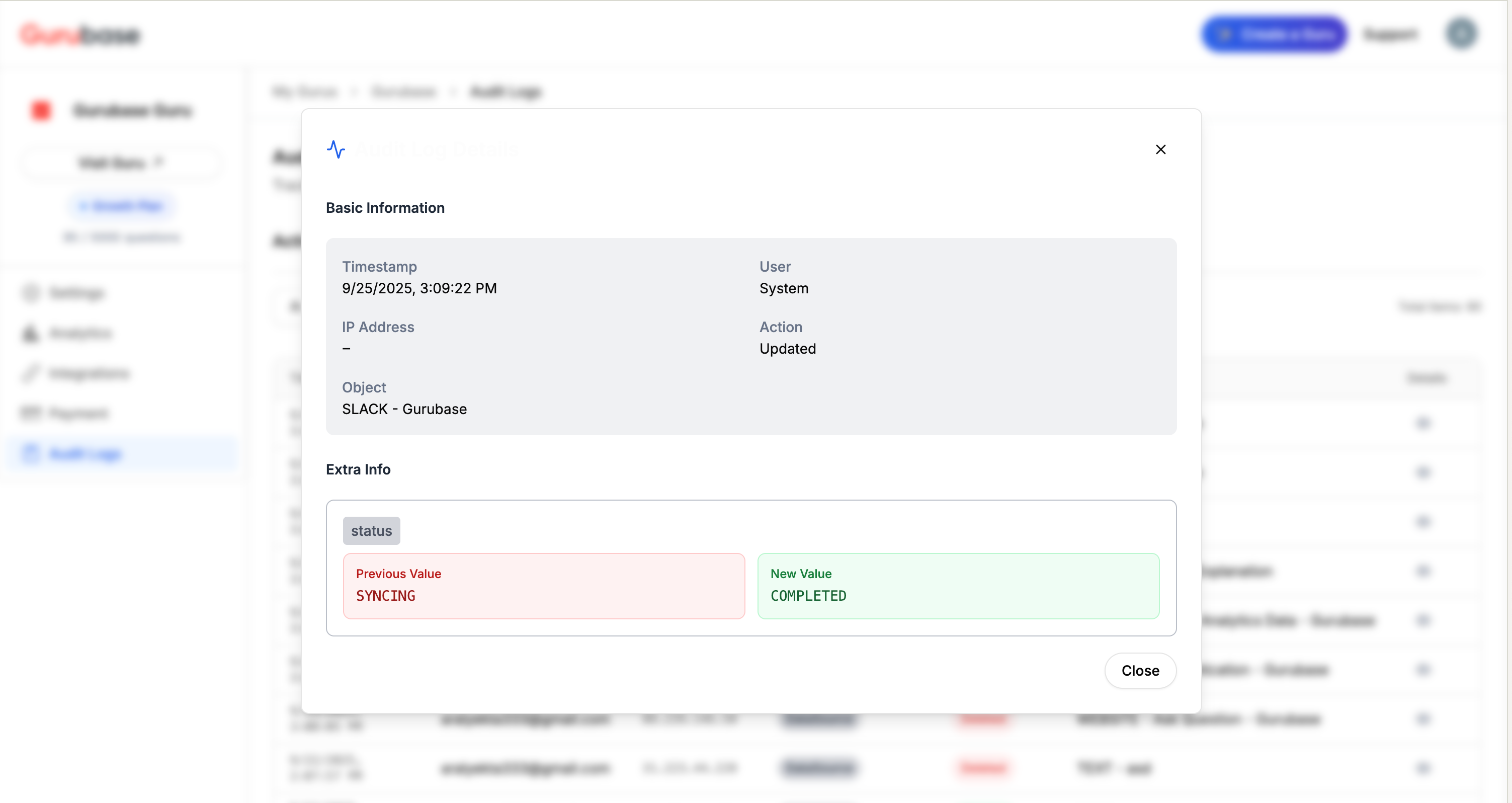 Before/After Field Comparison