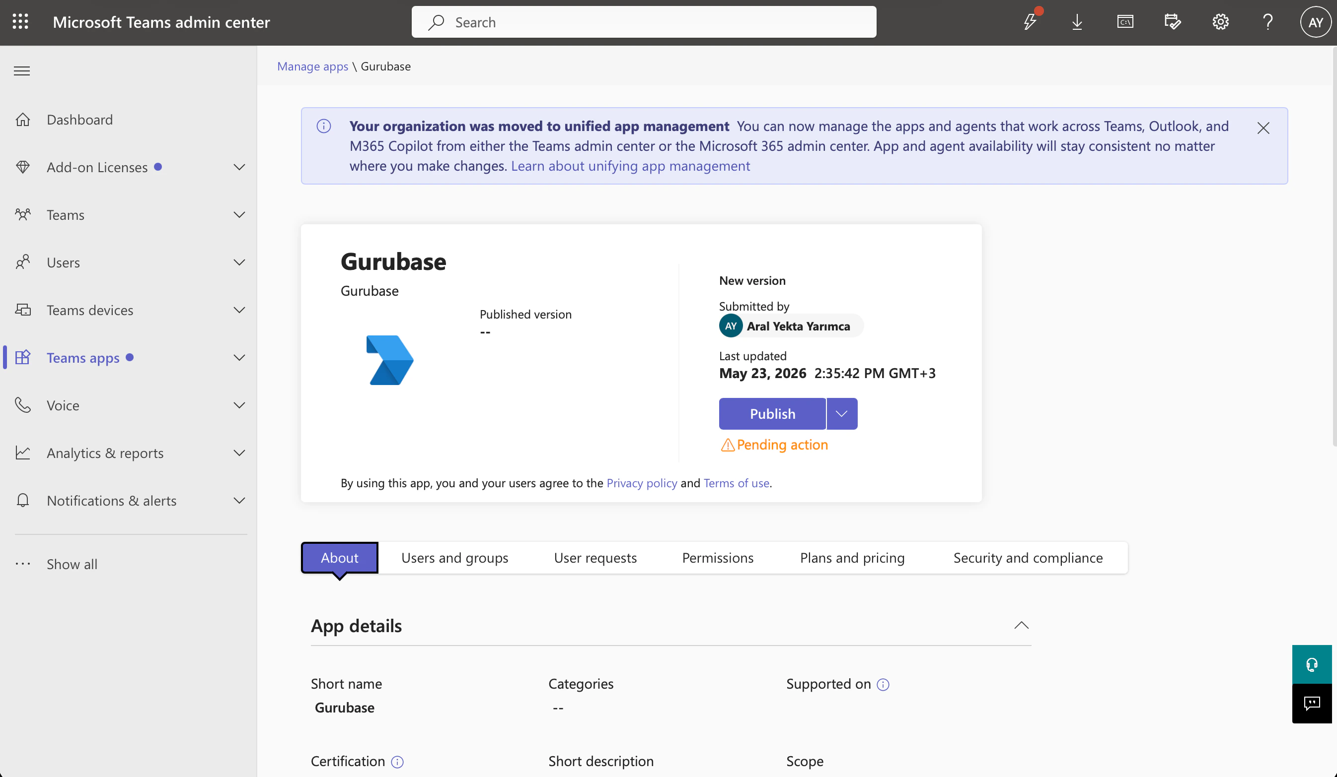 Publish approval