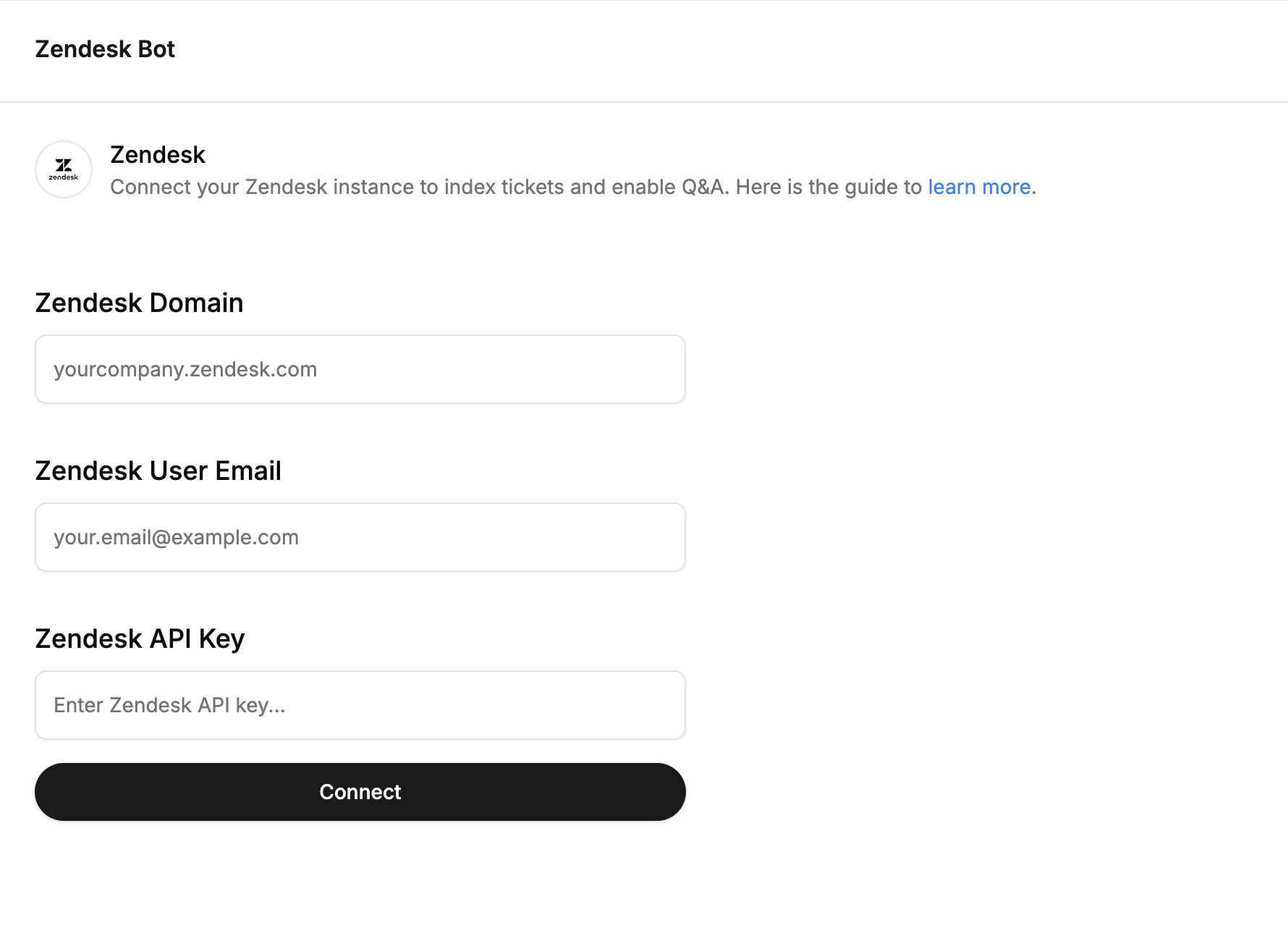Zendesk Integration Fields