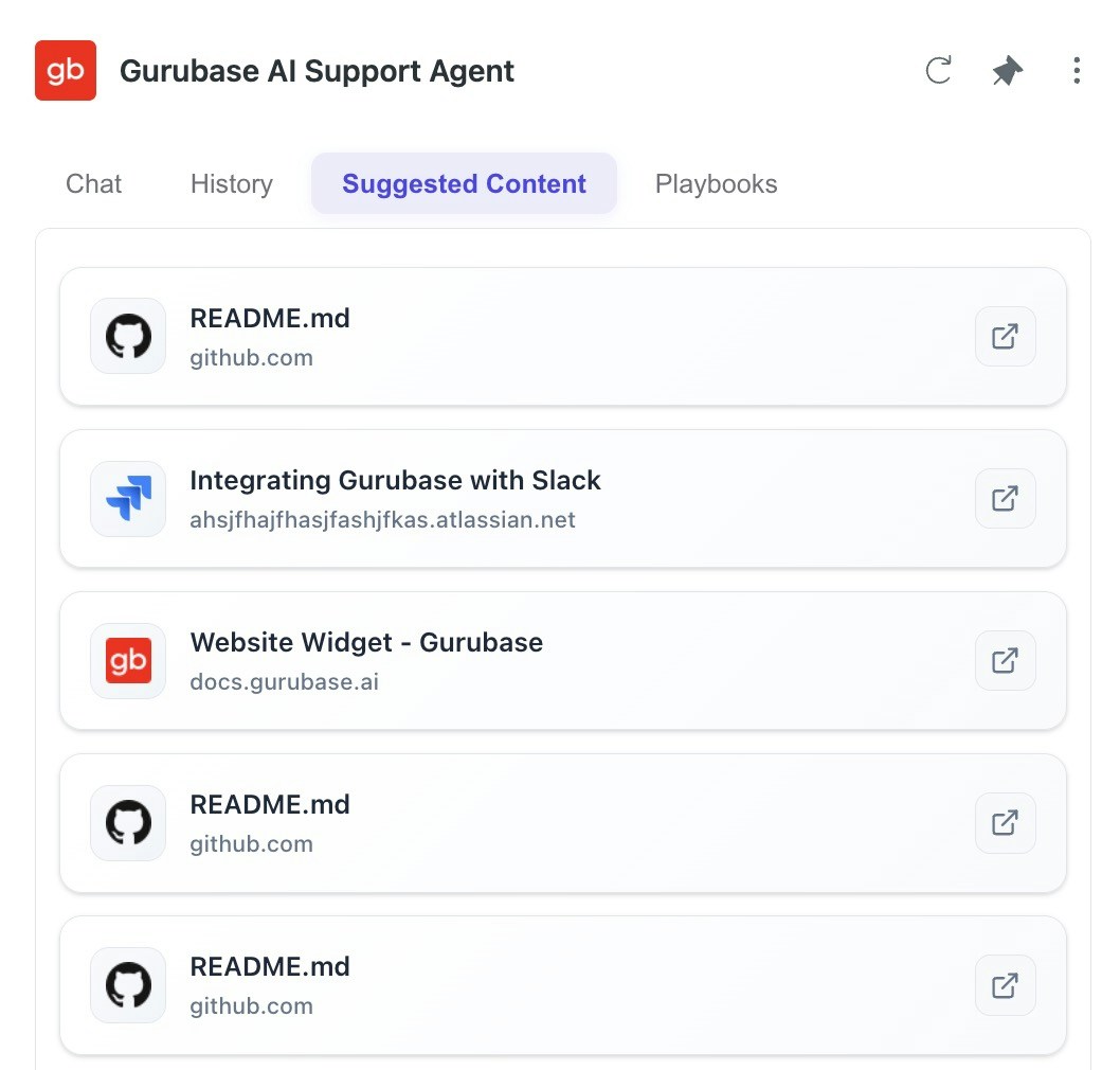 Suggested Content tab