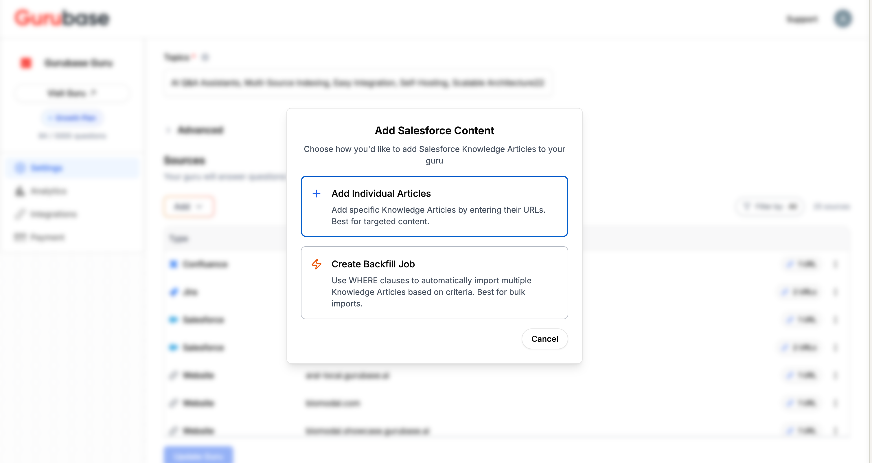 Add Salesforce Content Modal