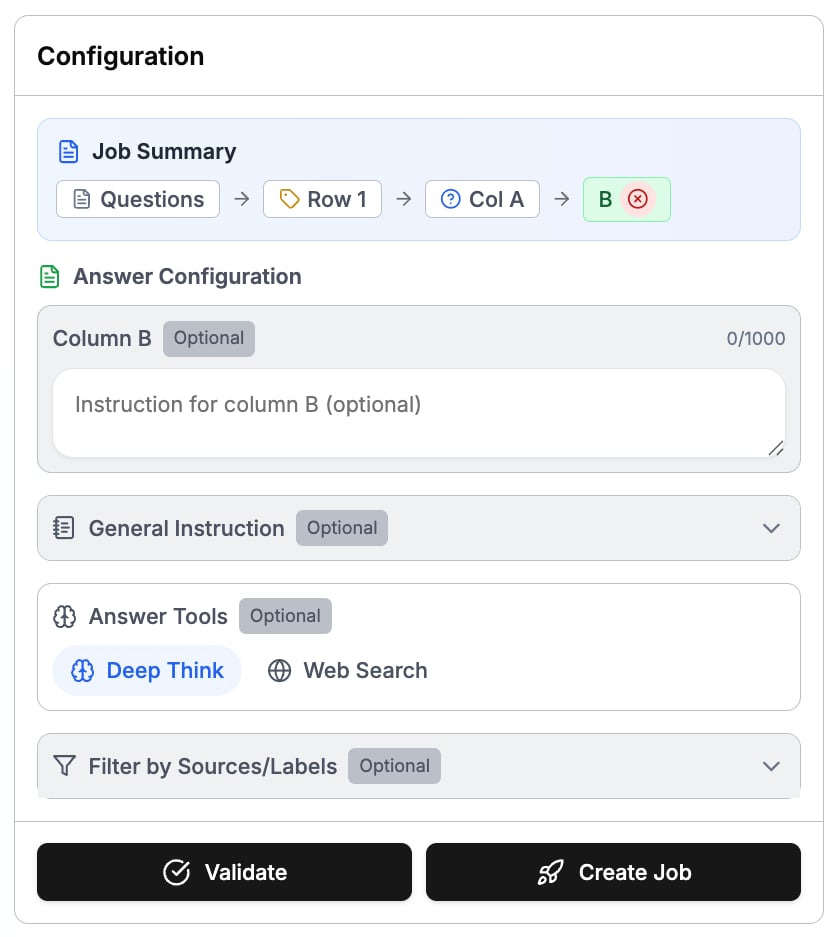 Answer Tools: Deep Think and Web Search