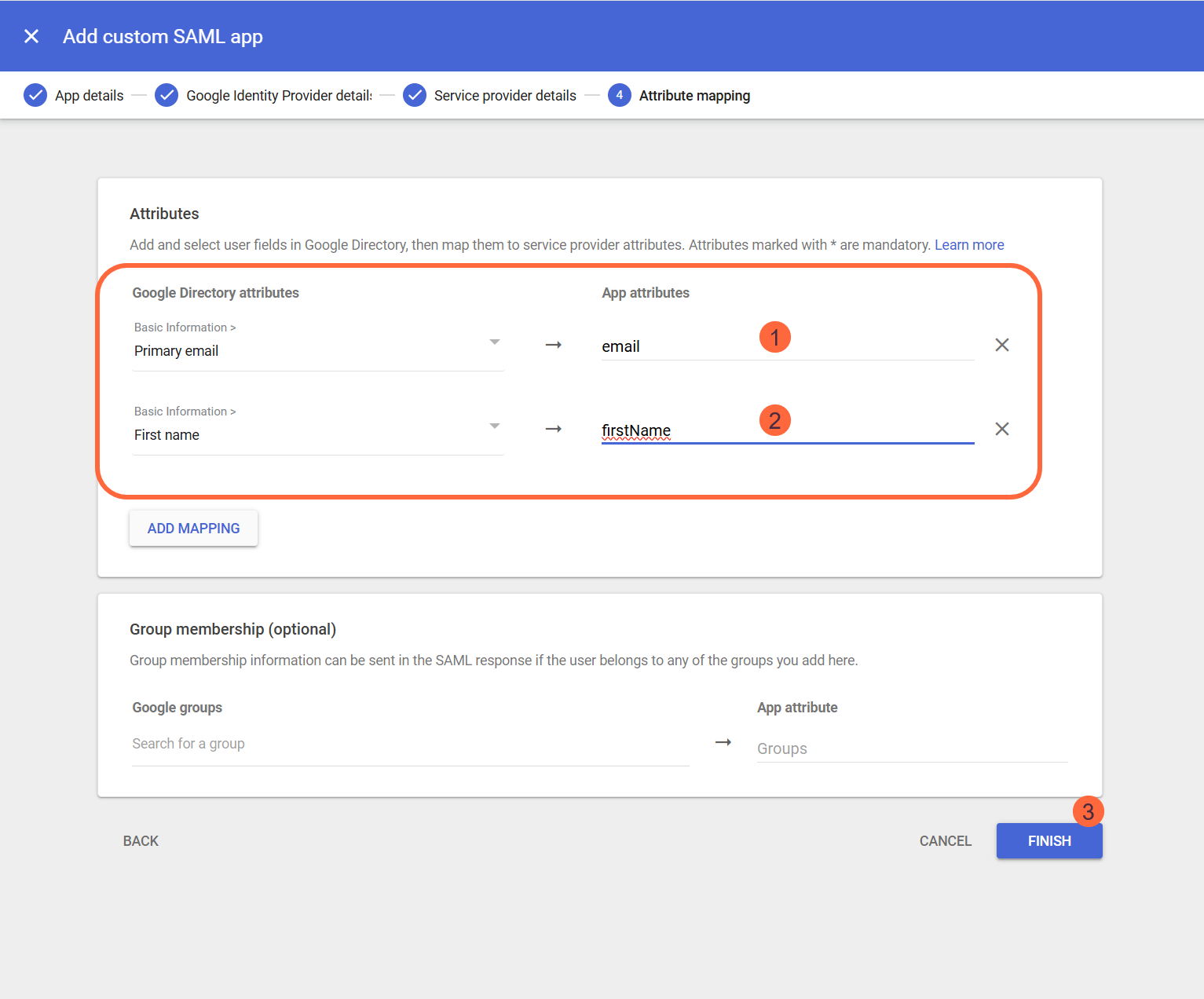 Google Saml Attribute Mapping