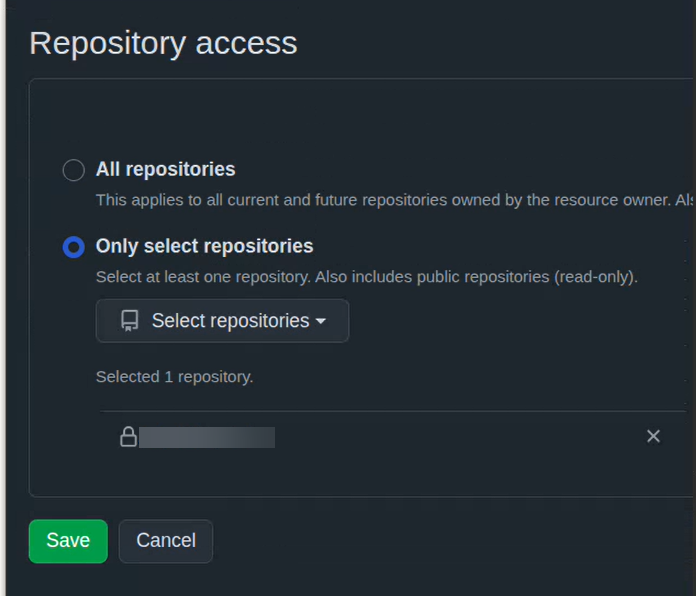 GitHub action repository access