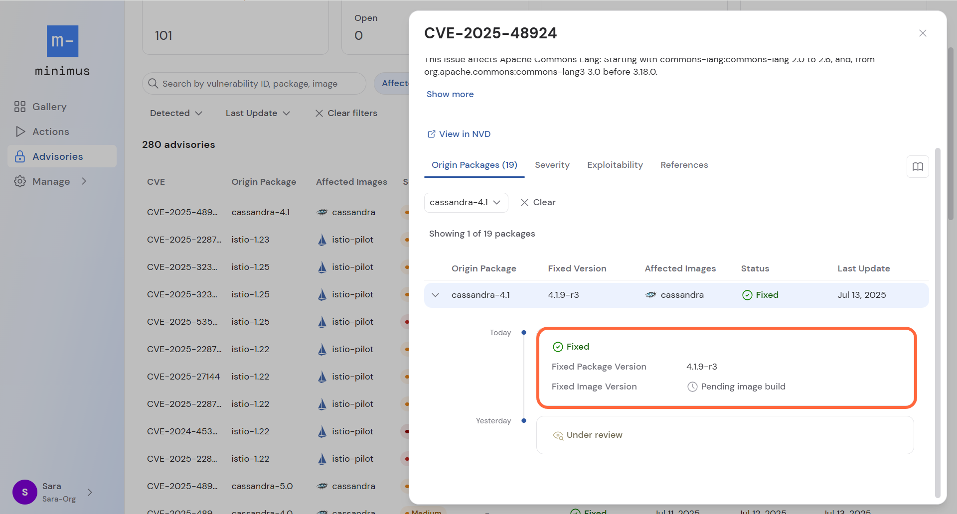 Advisory Pending Image Build