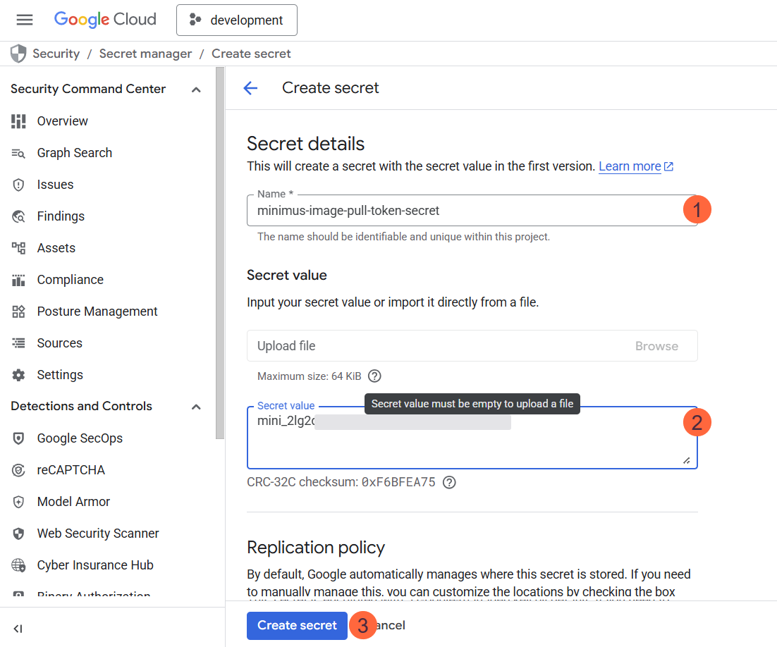 GCP Save Token As Secret