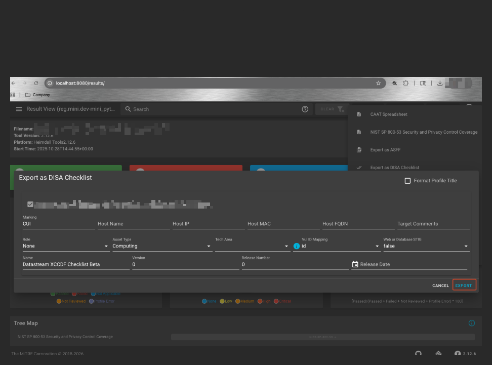 Heimdall Local Export Darwinchecks4