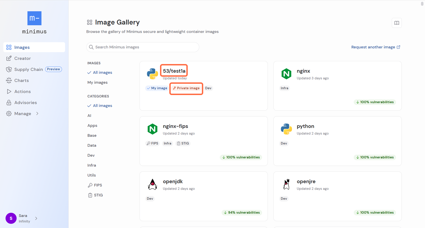 Private Image Label Pn