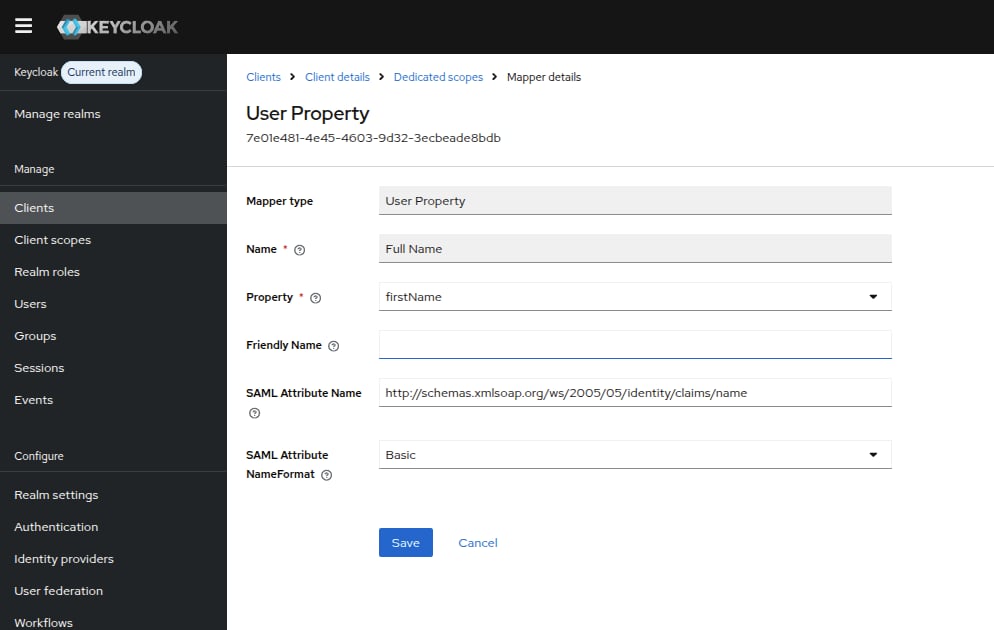User Property Keycloak Attributes
