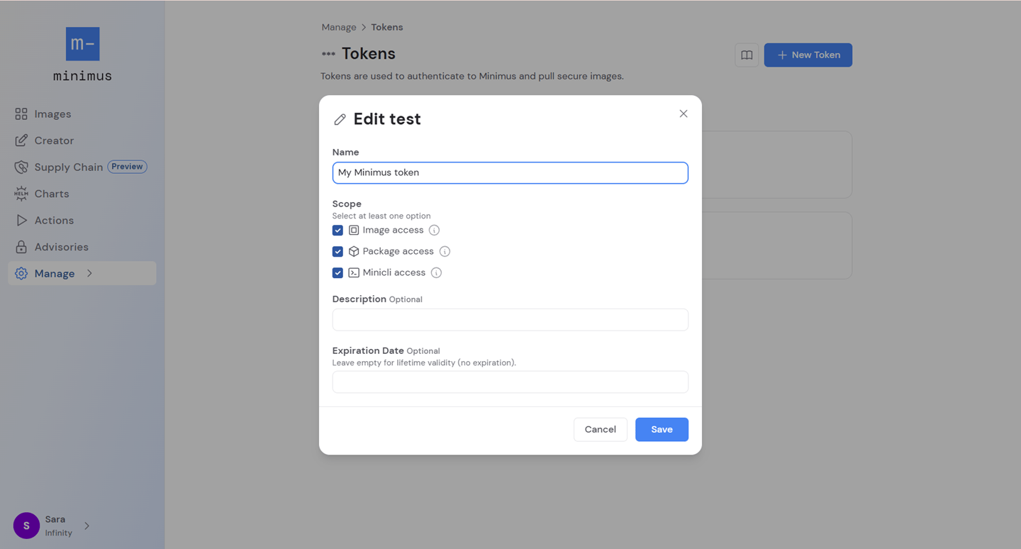 Minimus Token Scope