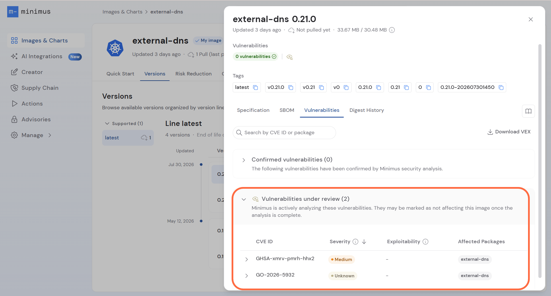 Version Card Vulnerabilities Under Review