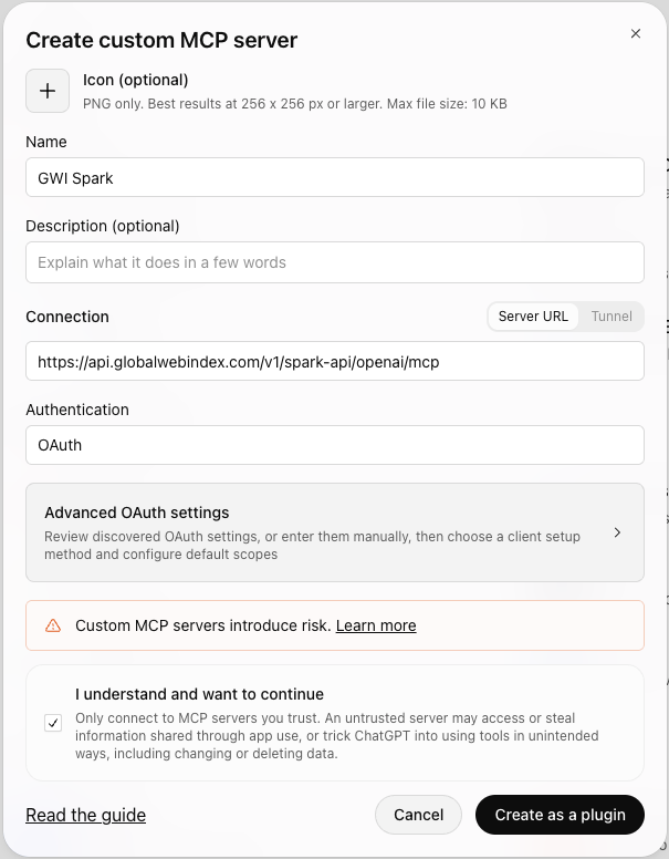 ChatGPT MCP admin setup