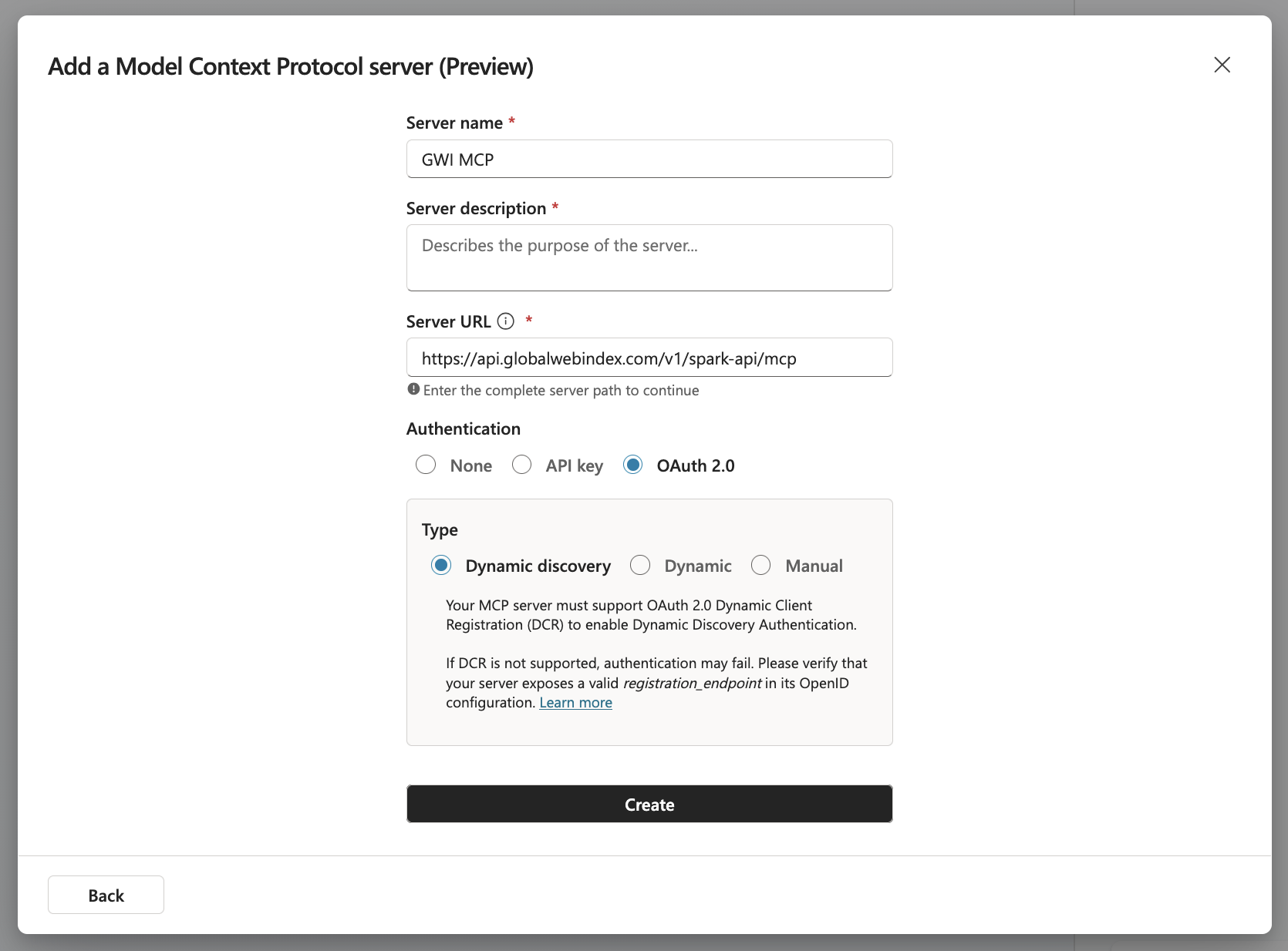 Copilot Studio MCP setup