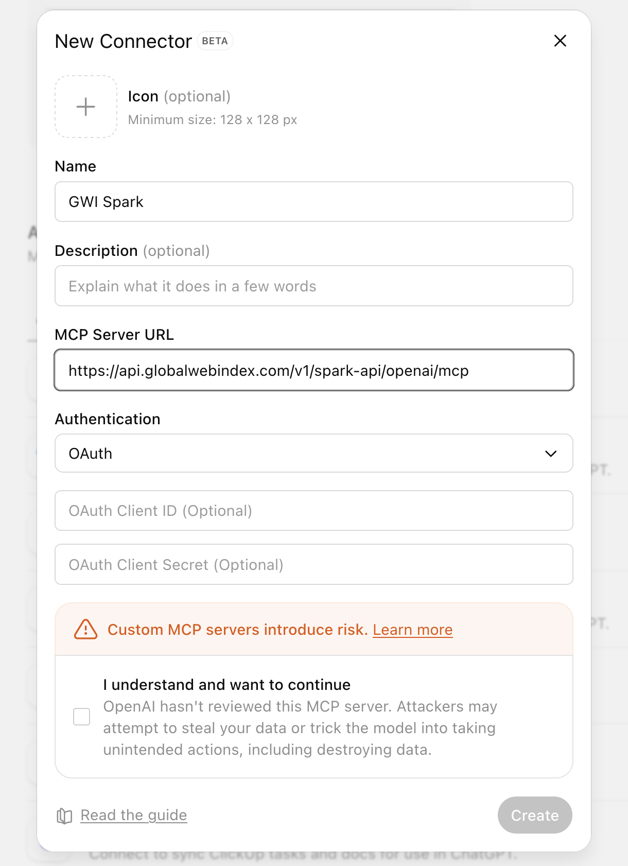 ChatGPT MCP admin setup