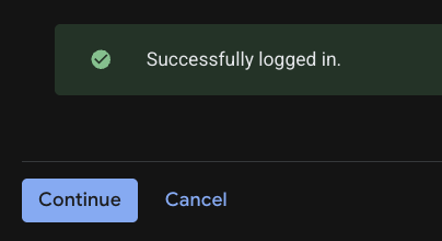 Verify Auth success
