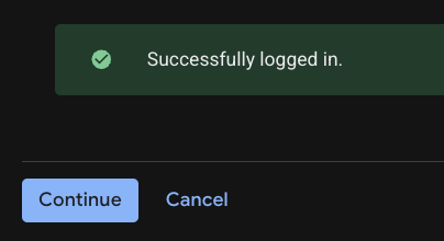 Verify Auth success