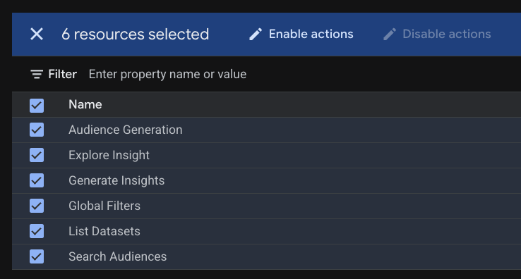 Enable actions (v2beta tools)