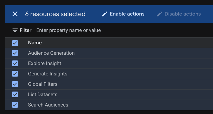 Enable actions (v2beta tools)