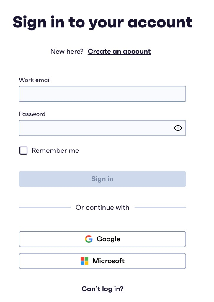 GWI sign-in page for Codex OAuth