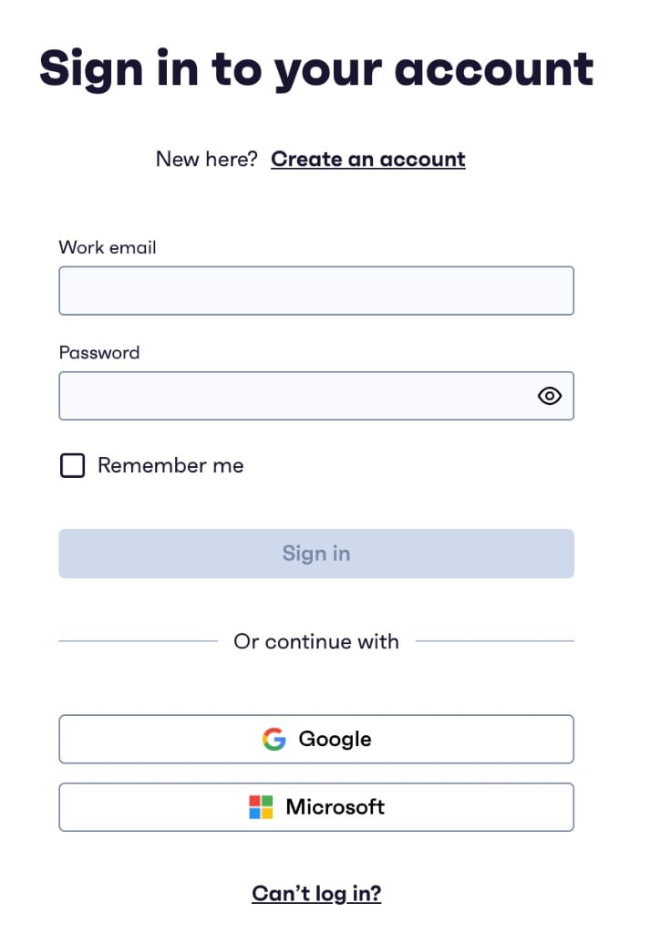 GWI sign-in page for Codex OAuth