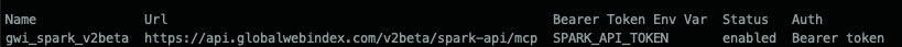 The token-authenticated v2beta server in the Codex server list