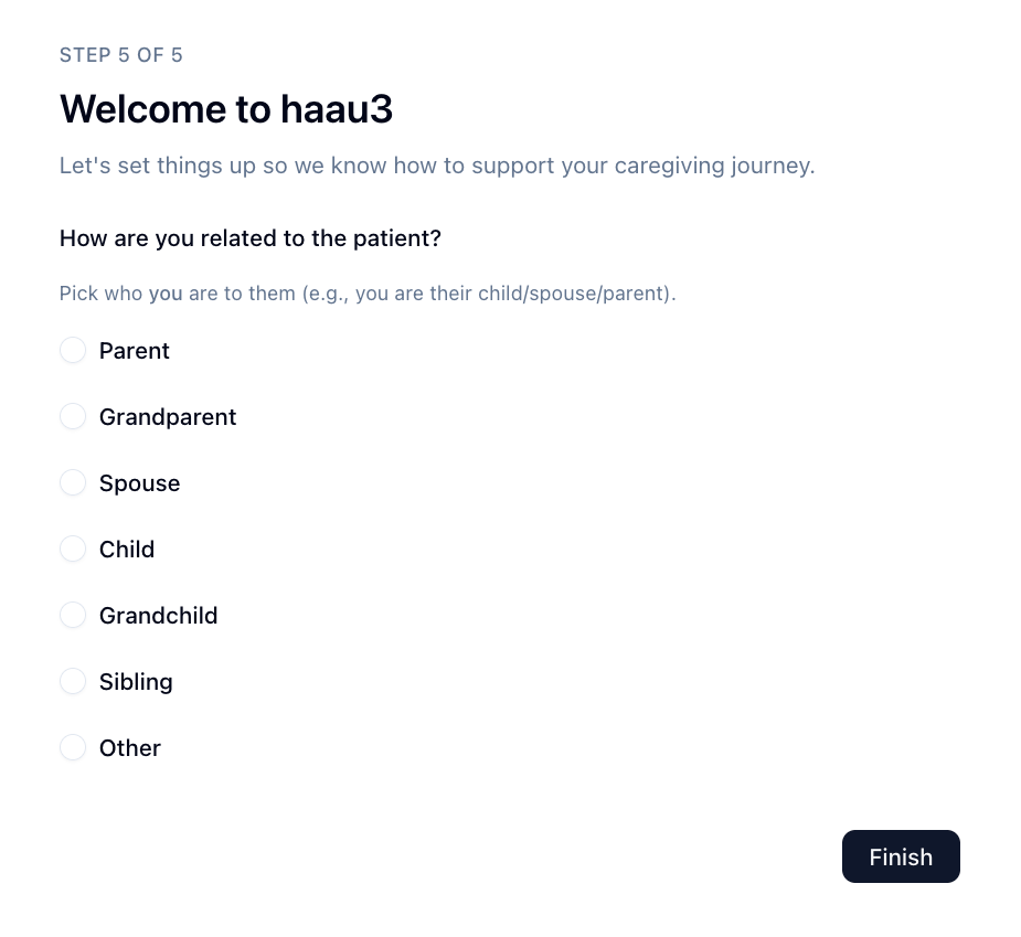 Select relationship to the patient