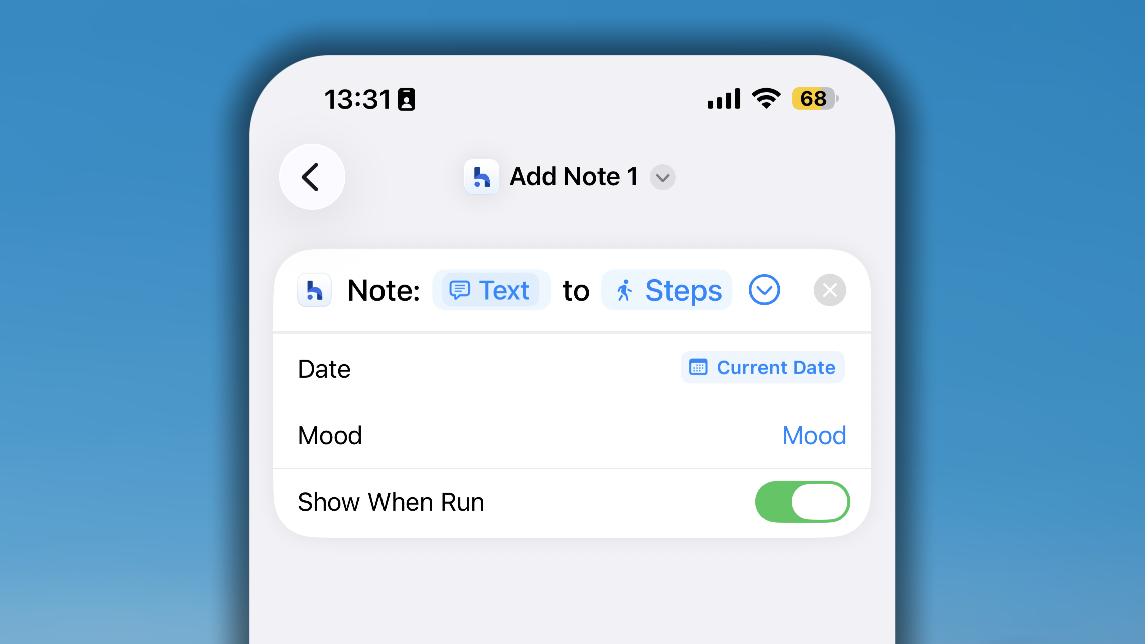 Add Note Shortcut I OS