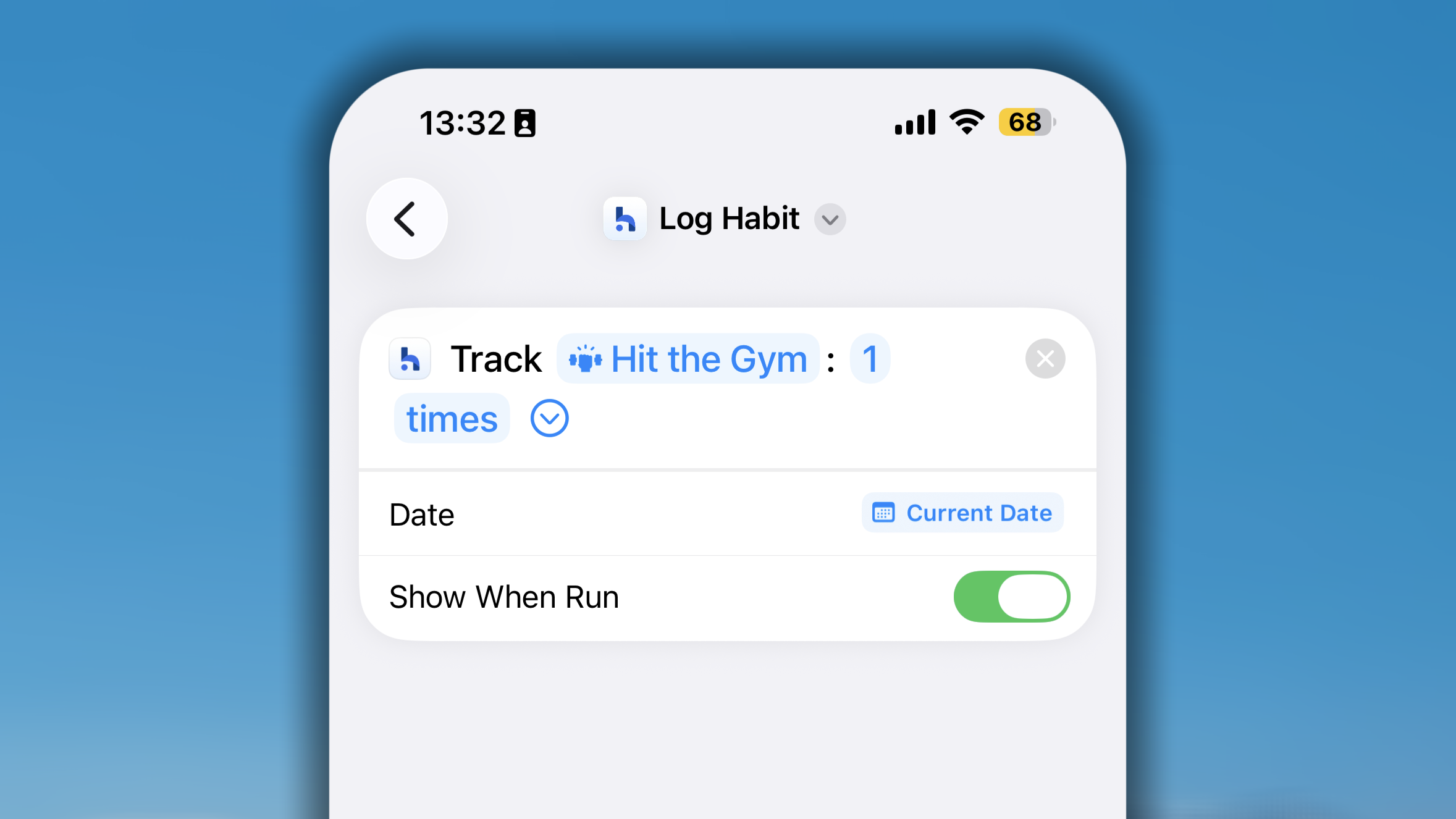 Log Habit Shortcut I OS