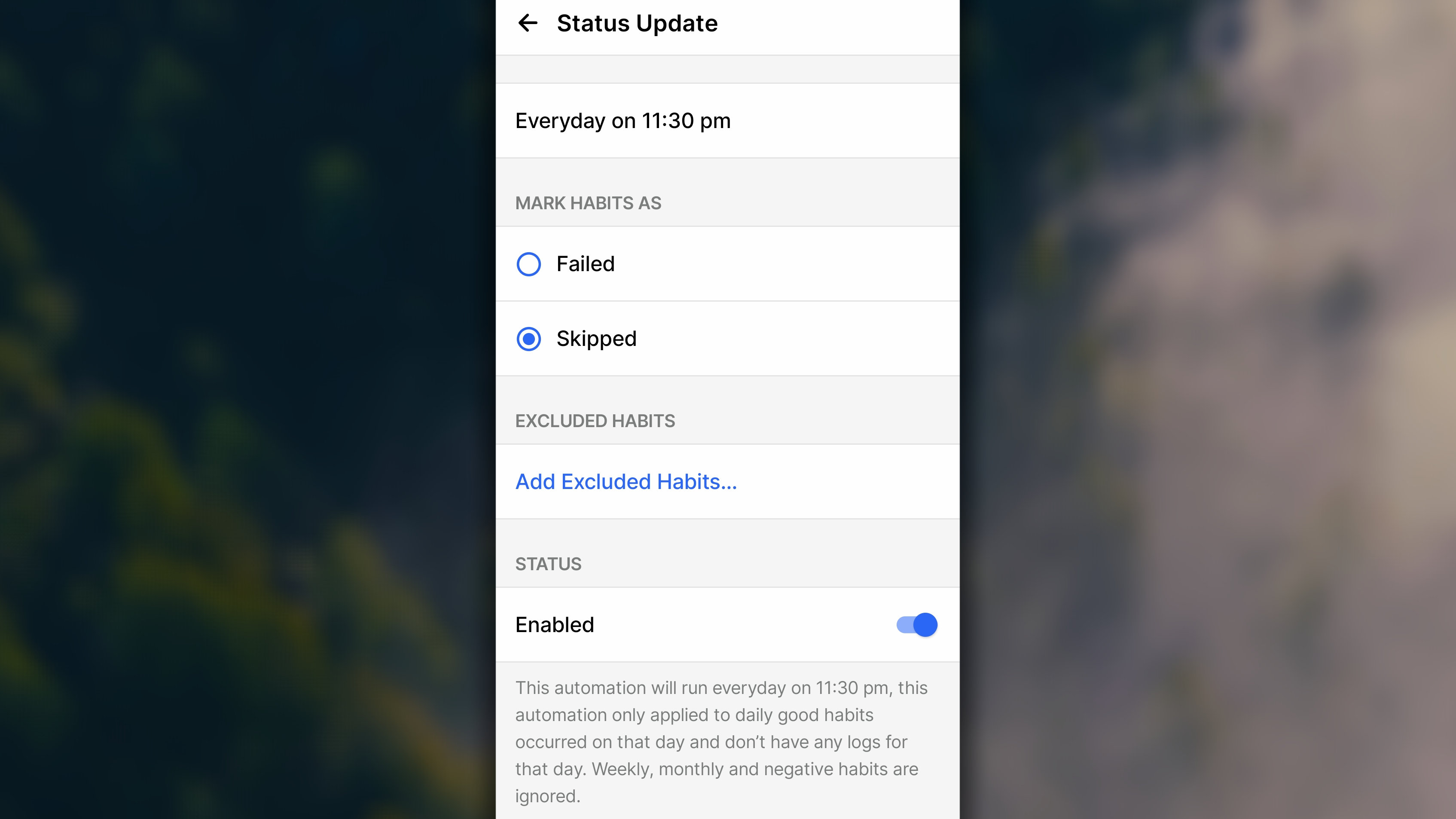 Status Update Android