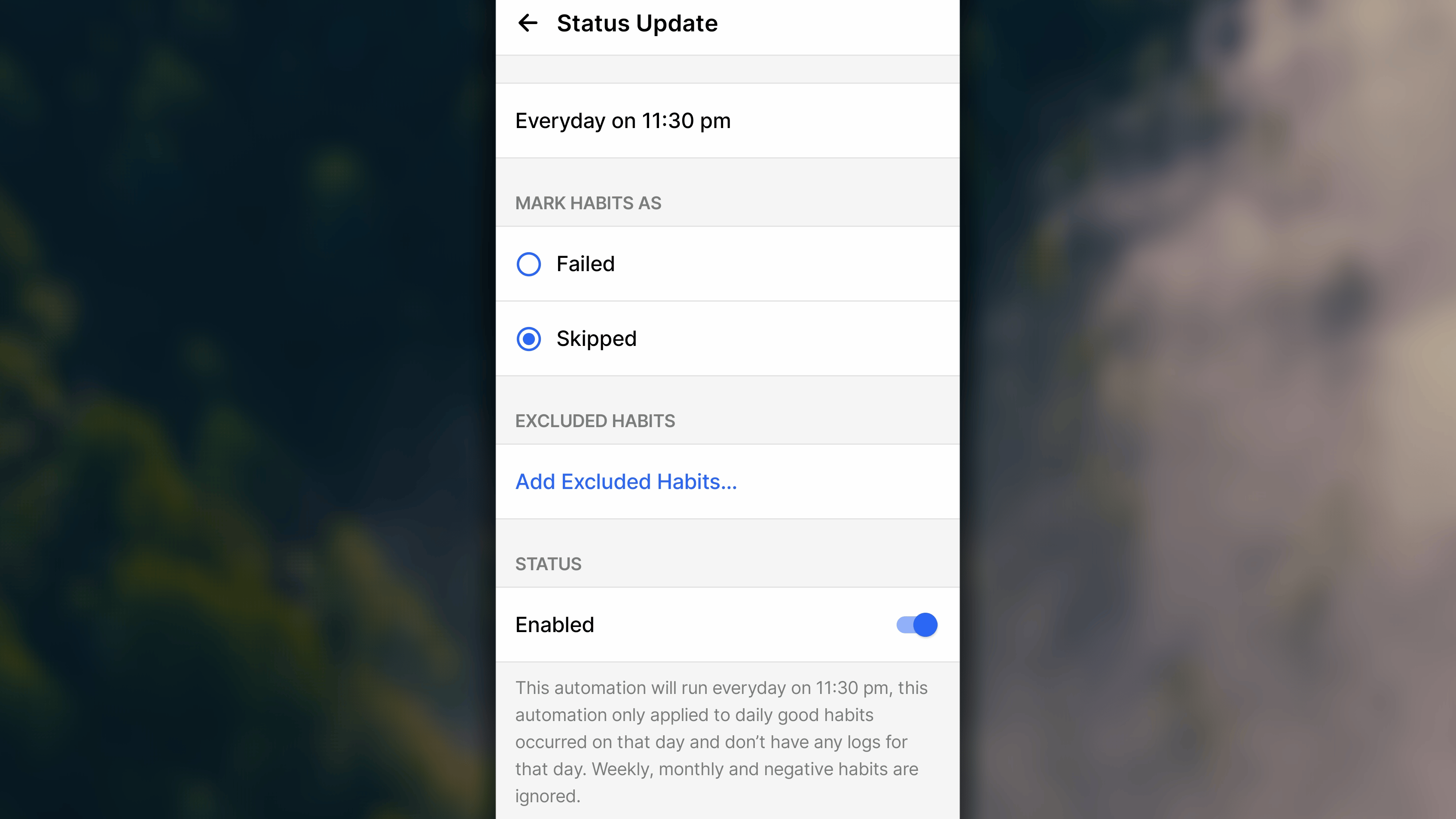 Status Update Android