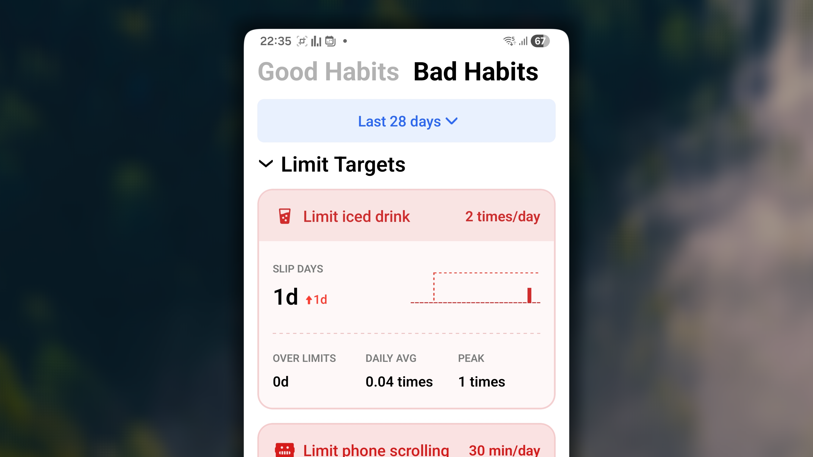 Limit Habit Bad Habit Android