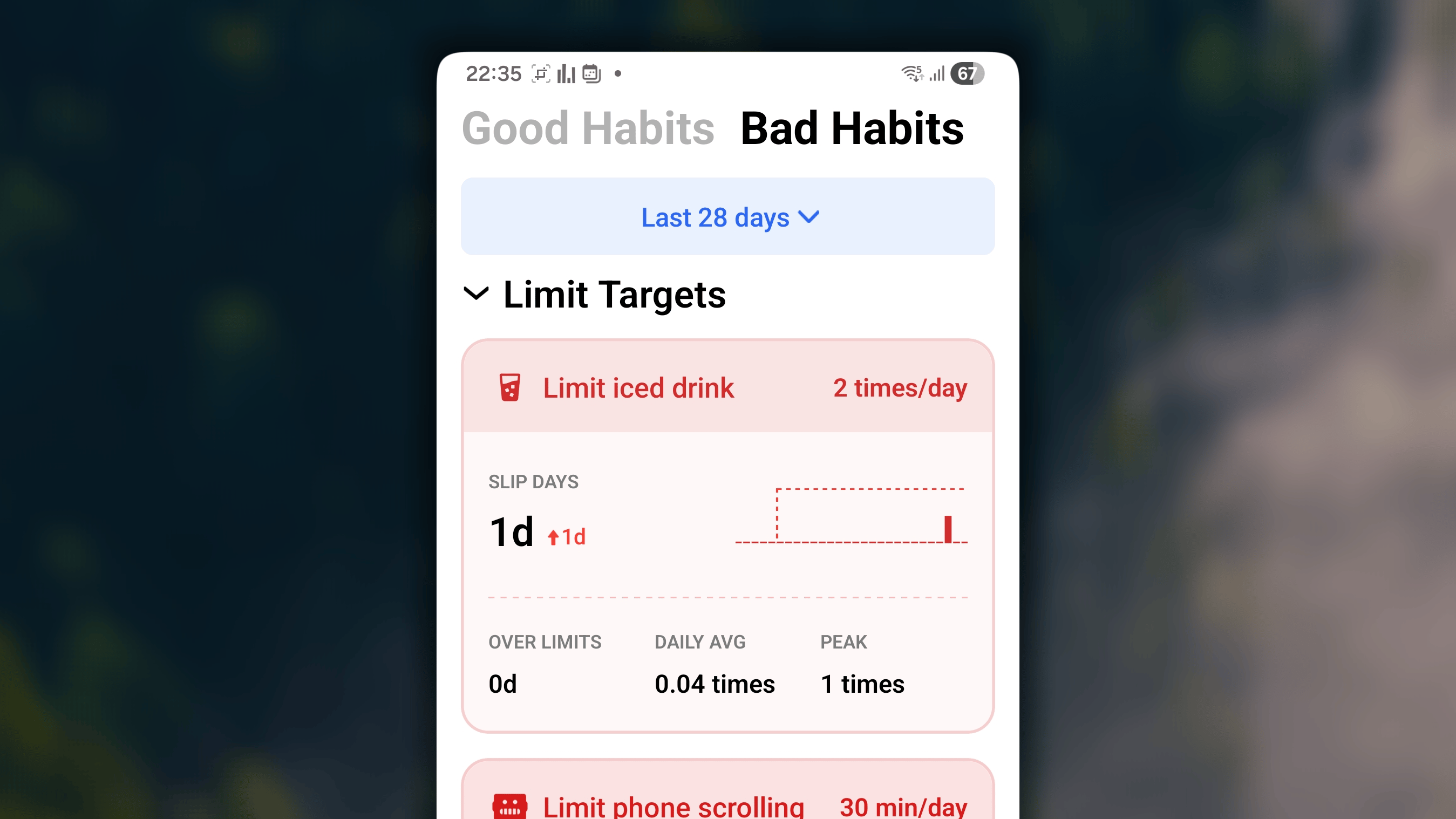 Limit Habit Bad Habit Android