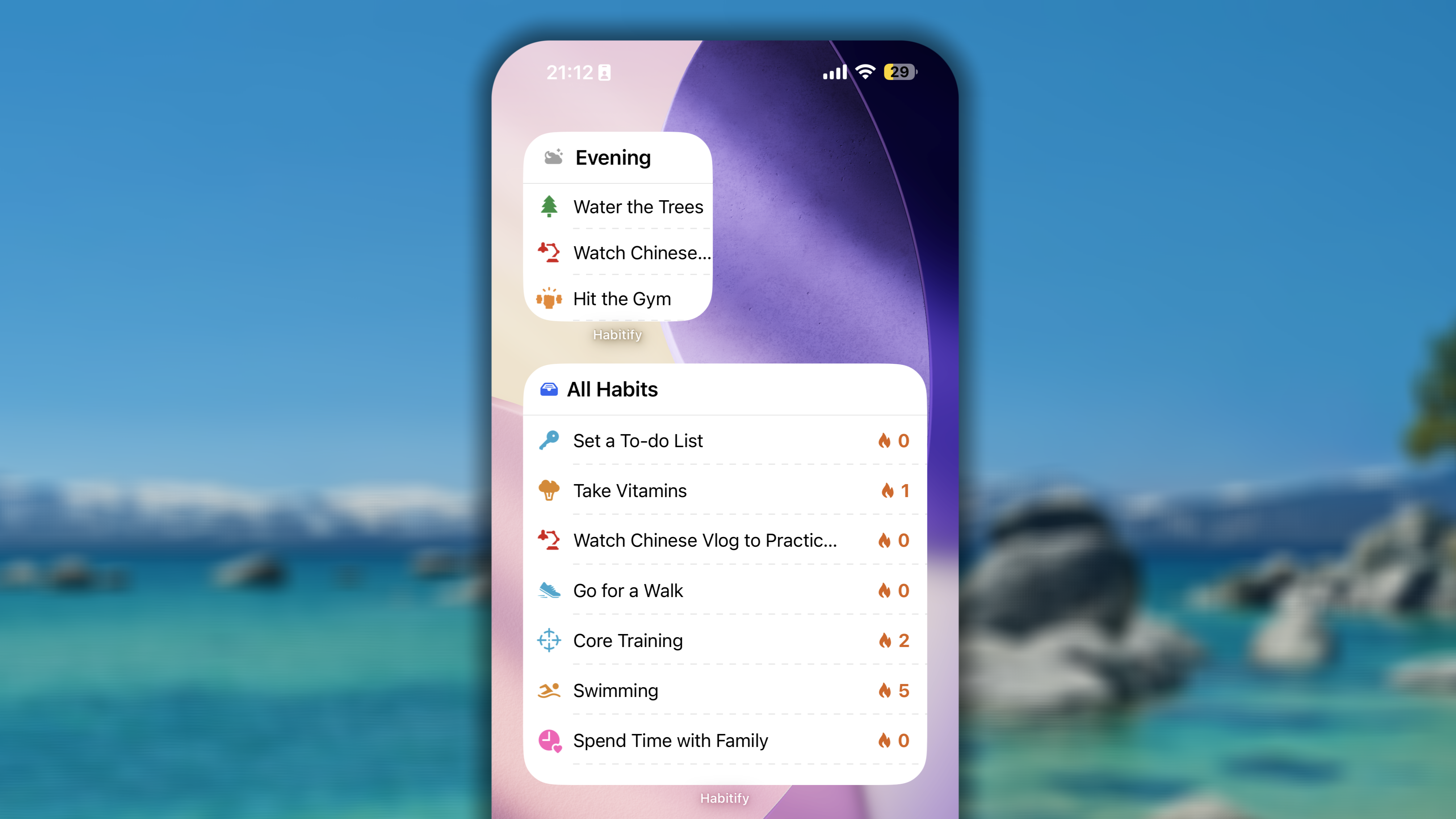 Today Habits Widget I OS