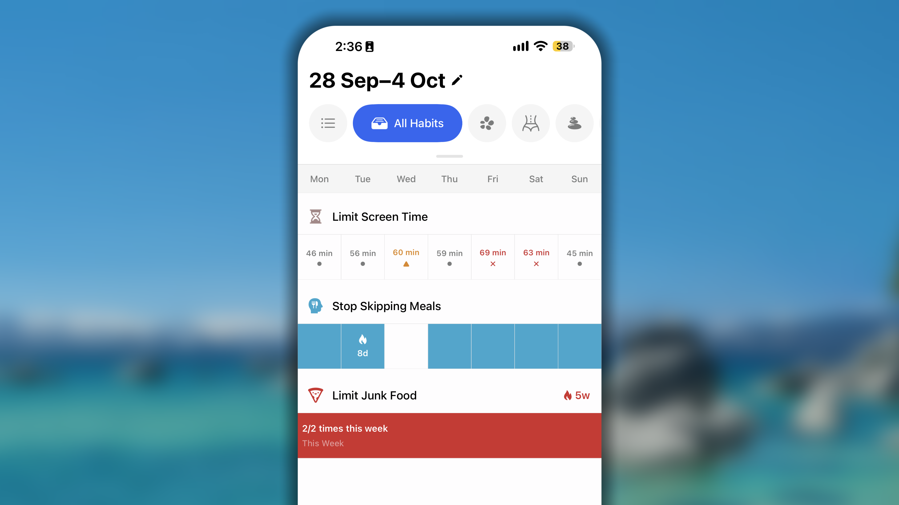 Week View Bad Habit I OS 1