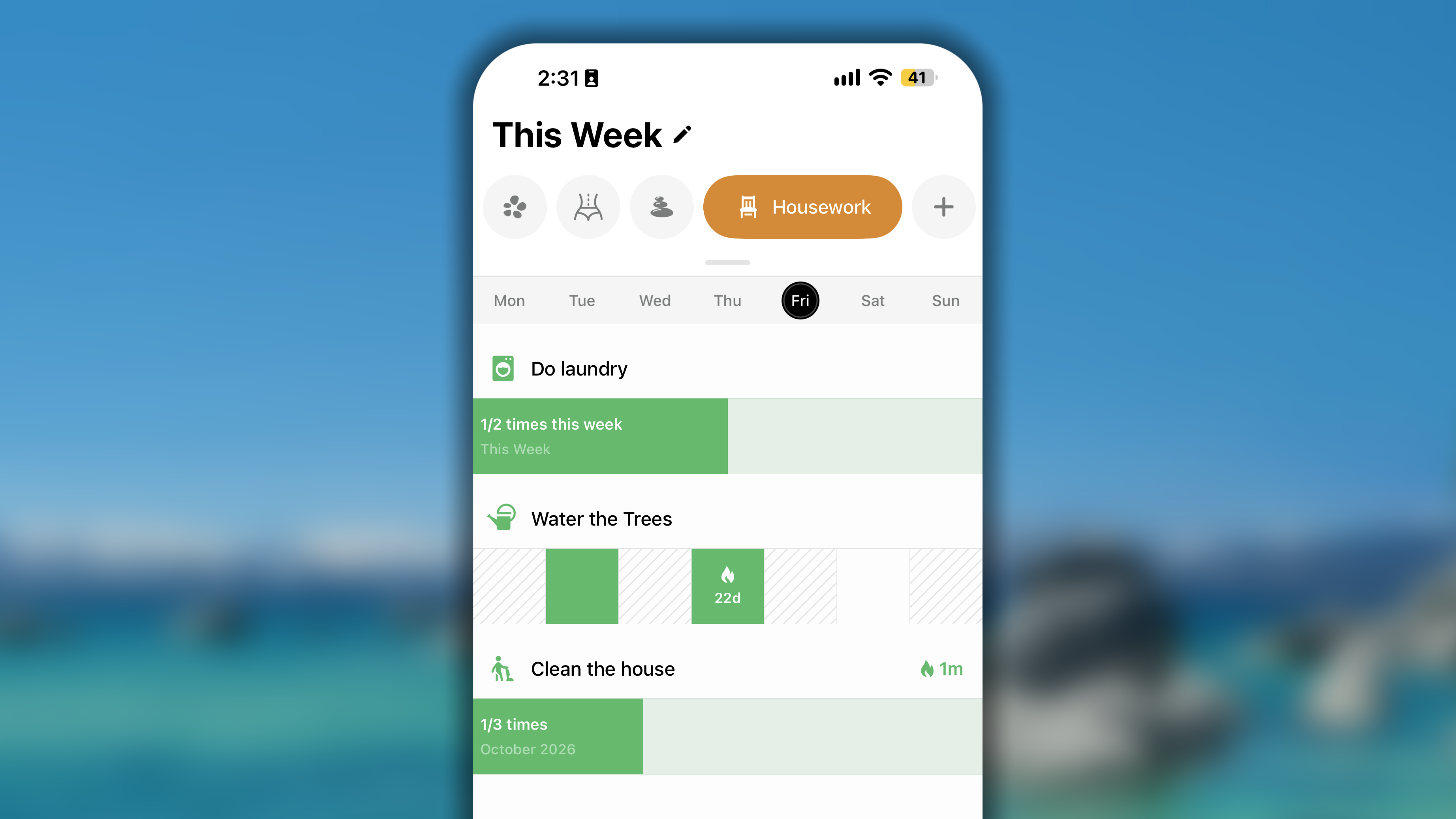Week View Good Habit I OS
