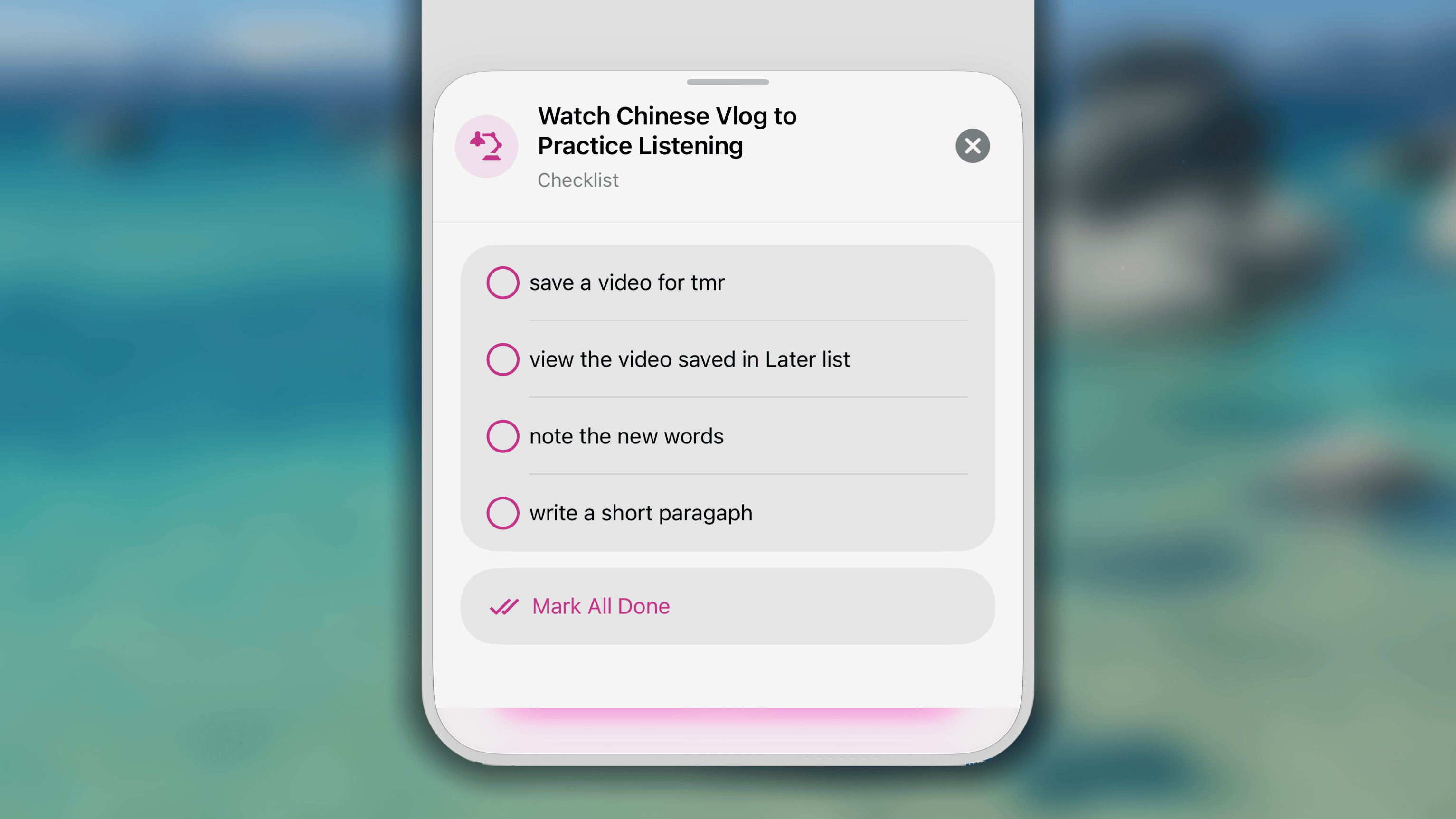 Timer Checklist I OS