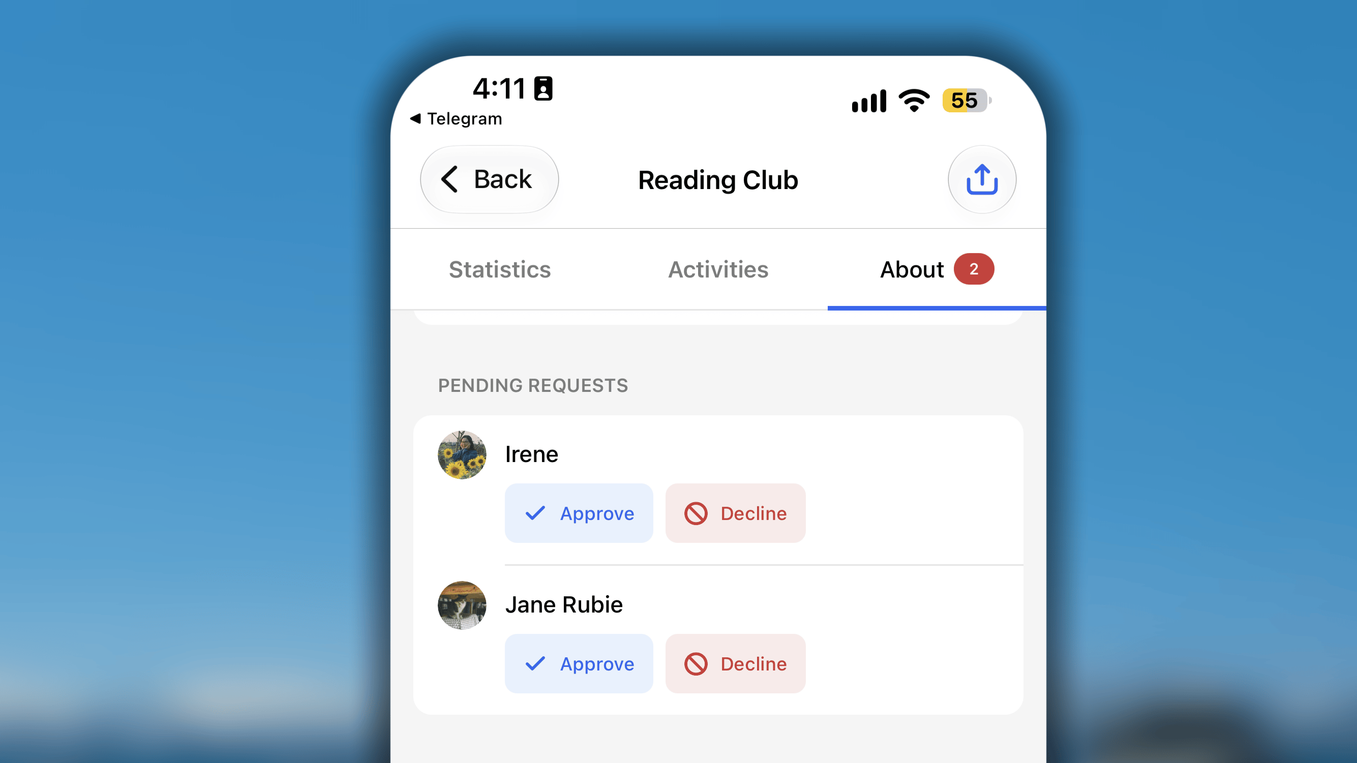 Circle Manage Requests