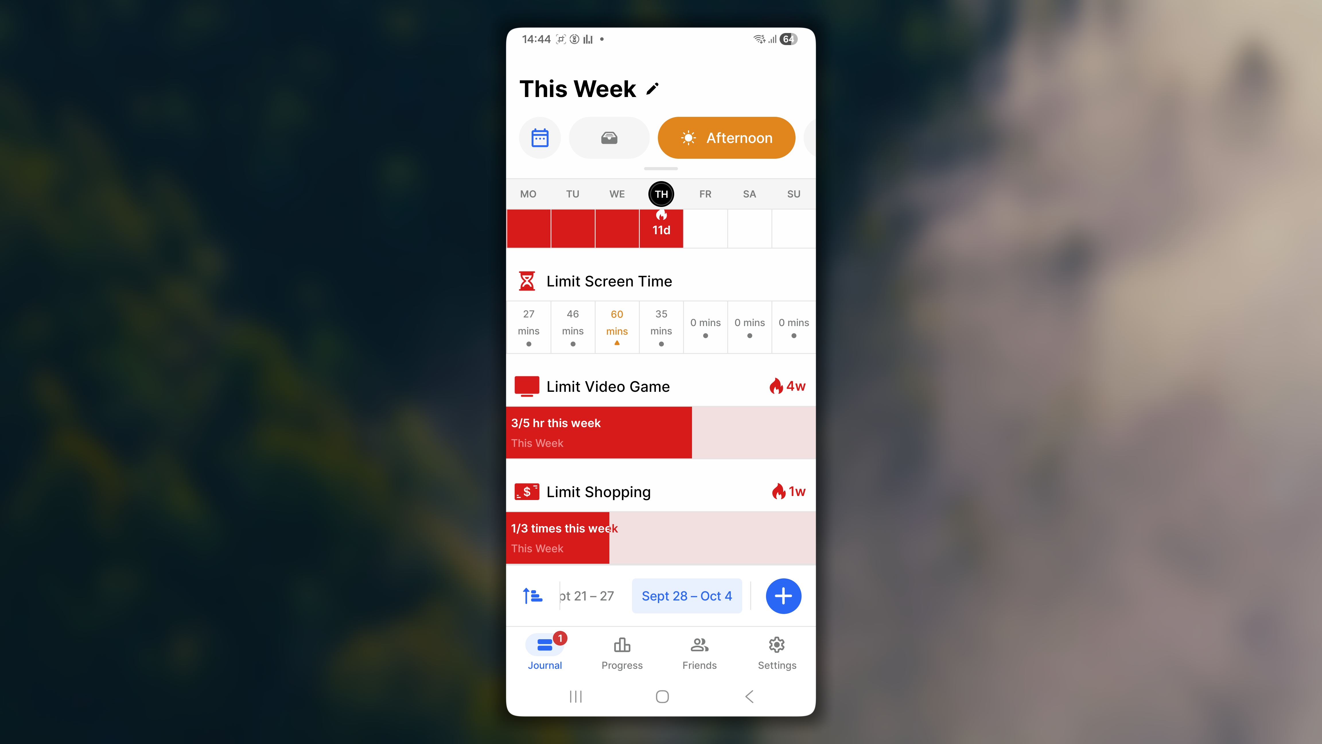 Bad Habit Weekview Android