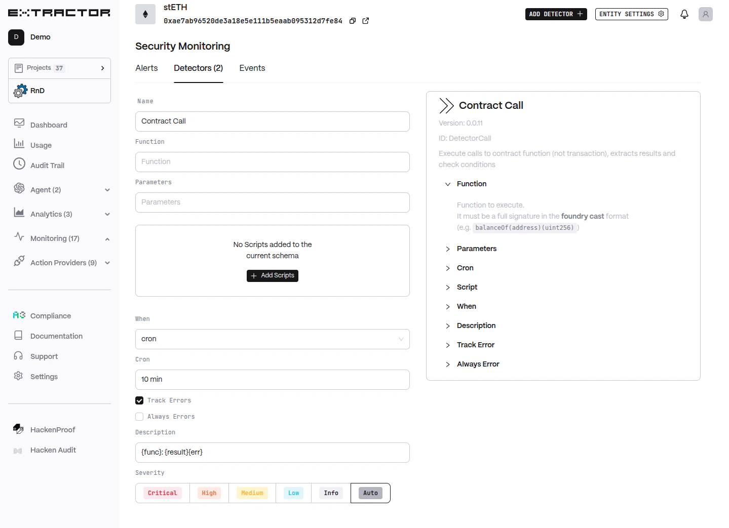 DetectorCall Configuration